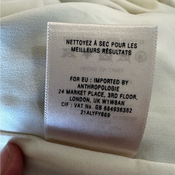 Anthropologie Moulinette Soeurs Pale Blue Ethereal Silk Cotton Leaf Print Dress - Picture 5 of 7